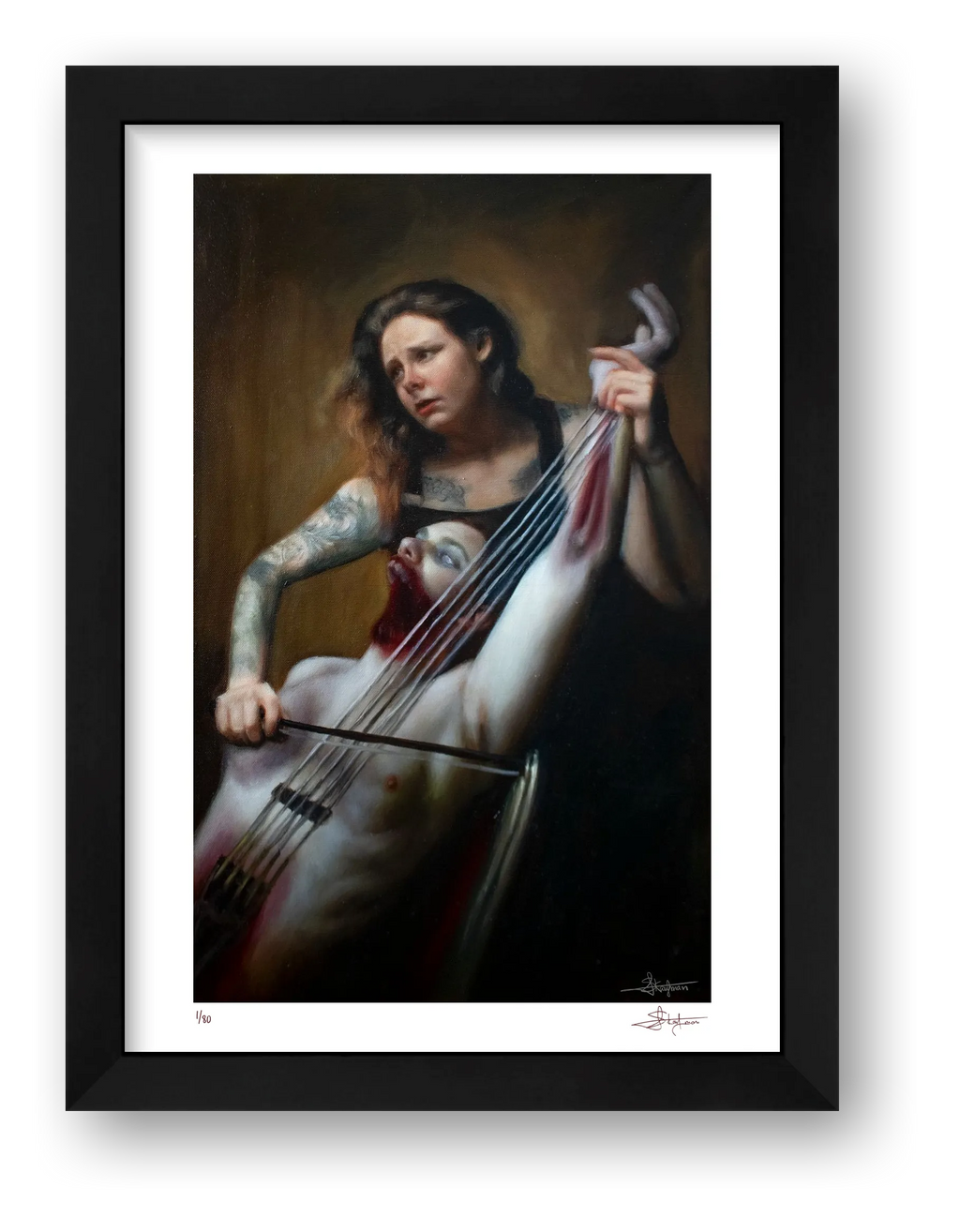 The Cellist — framed