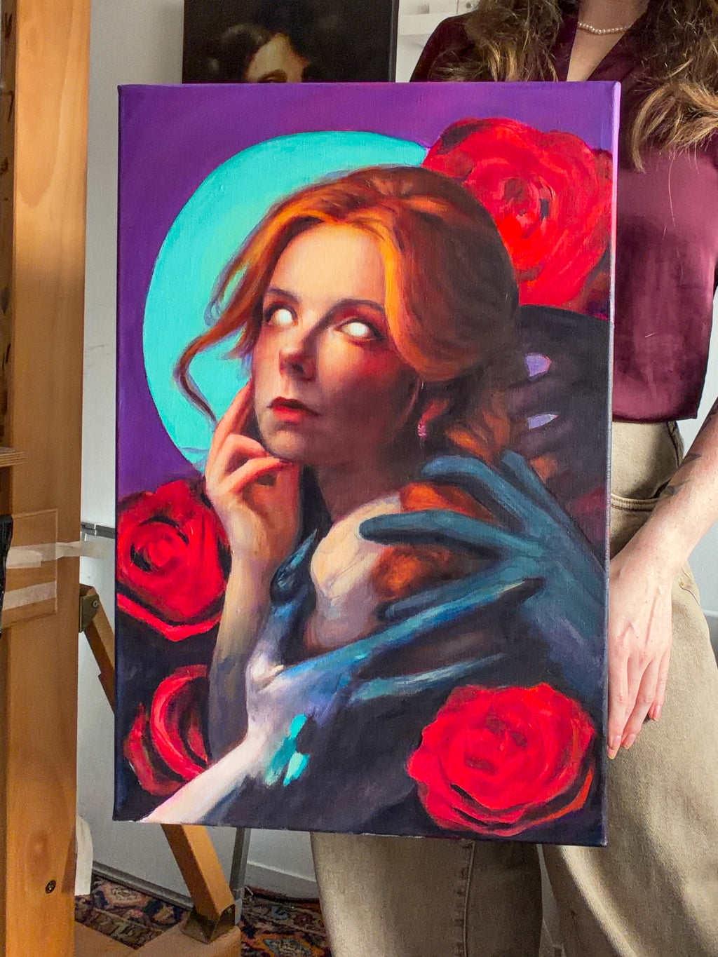 Risky Rose Oil Painting - Original