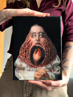 Tiny horror 3: Trych Oil Painting - Original