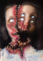 Tiny horror 2: Teeth Oil Painting - Original