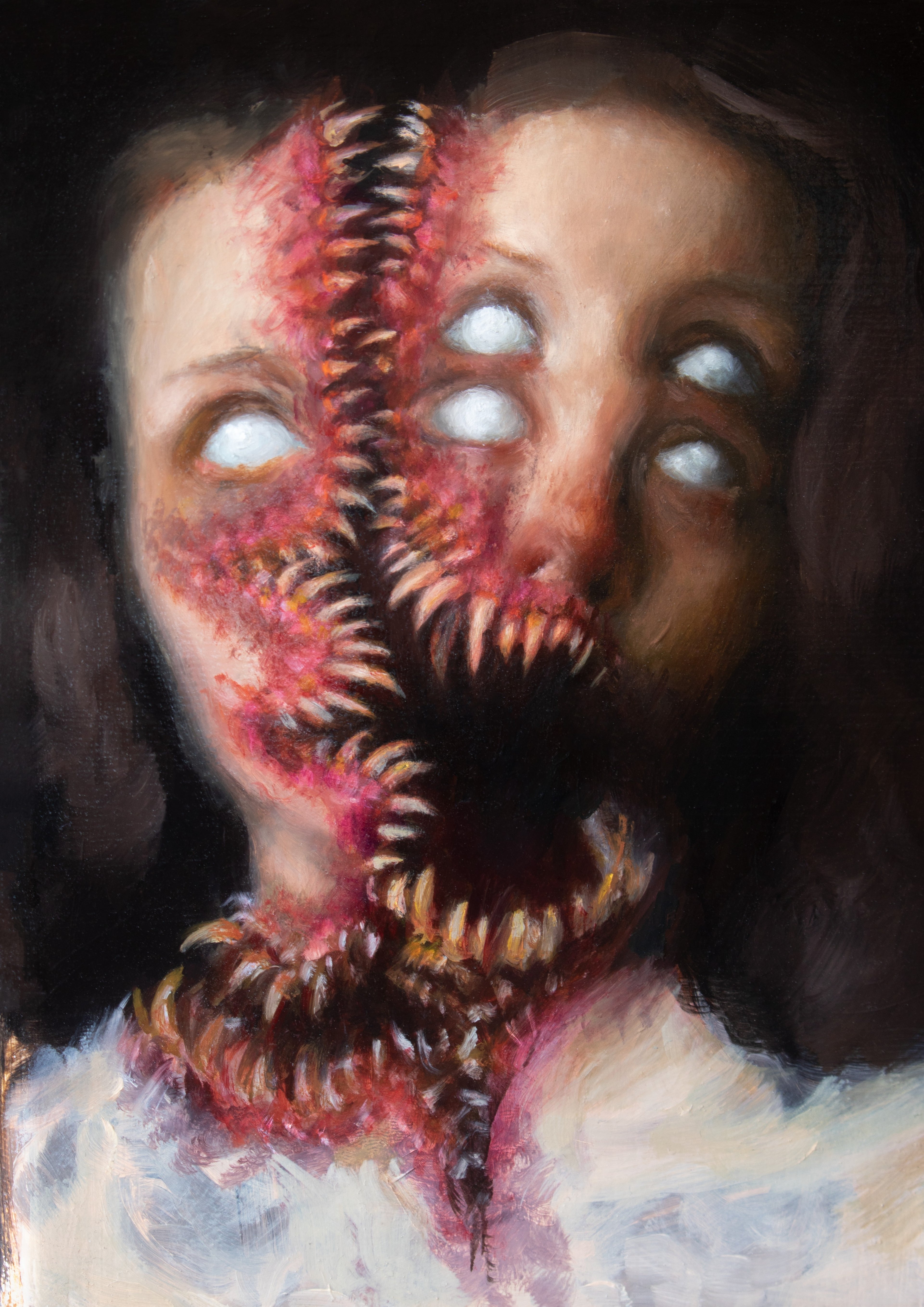 Tiny horror 2: Teeth Oil Painting - Original