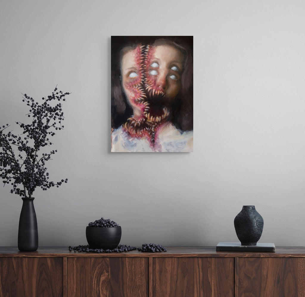 Tiny horror 2: Teeth Oil Painting - Original