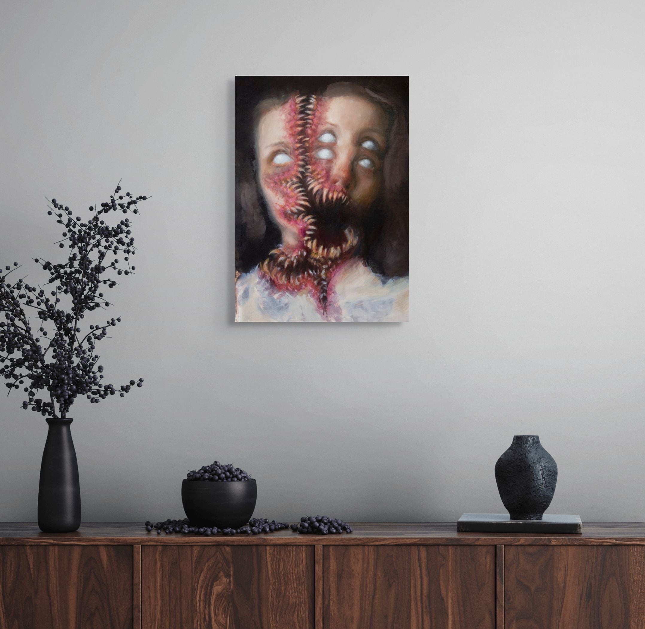 Tiny horror 2: Teeth Oil Painting - Original